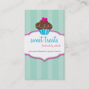 CARTE DE VISITE mignon gras cupcake rose menthe ve