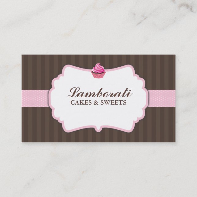 Carte De Visite Mignon moderne élégant de rose de boulangerie de (Devant)