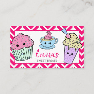 Carte De Visite mignon pâtisserie kawaii café café café salon 