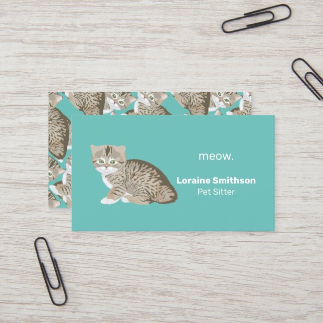 Carte de visite mignon pour animaux (Devant/Arrière en situation)