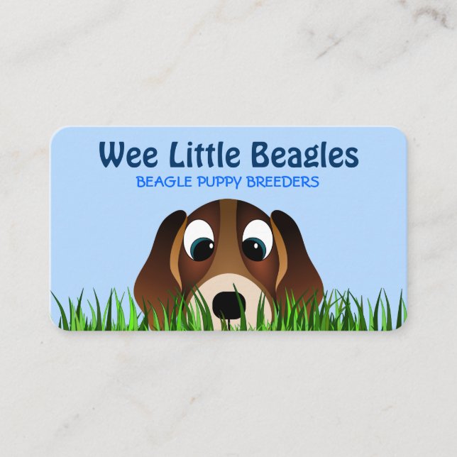 Carte De Visite Mignonette Beagle de dessin chic éleveur de chien (Devant)