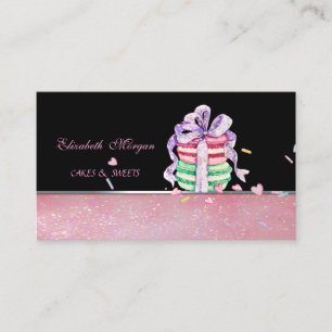 Carte De Visite Mignonne Adorable Élégant Macarons, Boulangerie