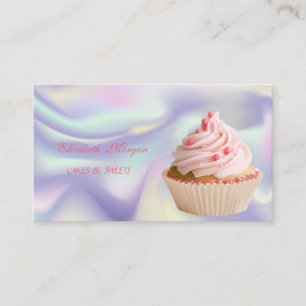 Carte De Visite Mignonne Adorable Élégante Boulangerie de Cupcakes
