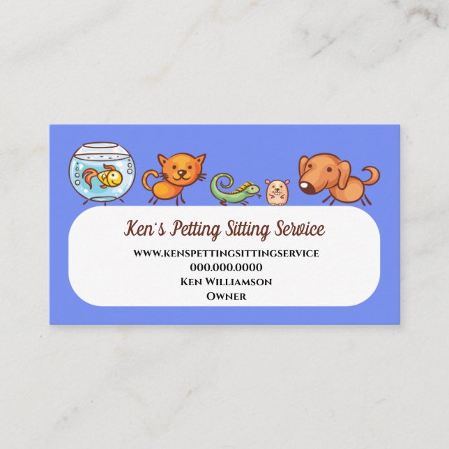 Carte De Visite Mignonne Animal Sitting Animal Care Chien Marcher (Devant)