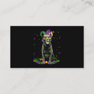 Carte De Visite Mignonne Black Lab Portant Le Masque Carnaval Mard