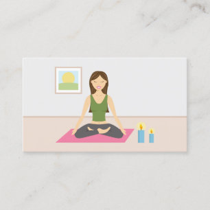Carte De Visite Mignonne Fille Faire Du Yoga Dans Une Chambre Inst
