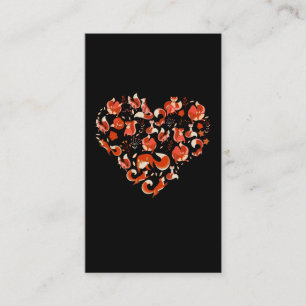 Carte De Visite Mignonne Fox Heart Funny Foxes