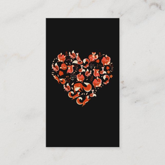 Carte De Visite Mignonne Fox Heart Funny Foxes (Devant)