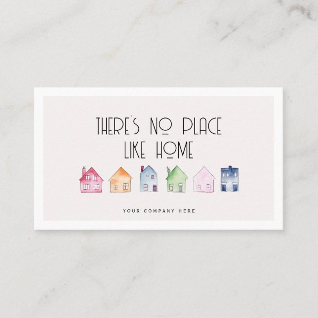 Carte De Visite Mignonne Il n'y a pas d'endroit comme chez soi (Devant)