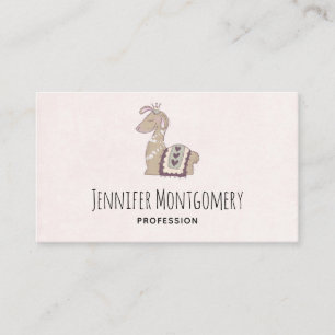 Carte De Visite Mignonne Llama Princesse portant une couronne