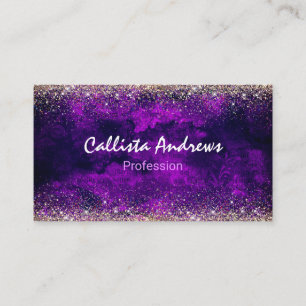 Carte De Visite Mignonne parties scintillant or violet foncé