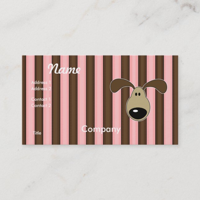 Carte De Visite Mignonne petite tête de chien (Devant)
