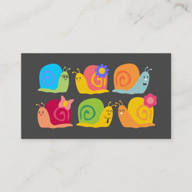 Carte De Visite Mignons escargots enfants jouets en ligne et livre (Devant)