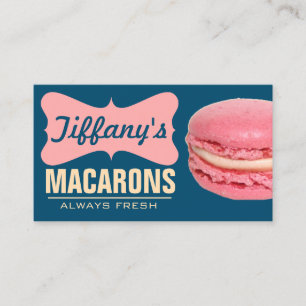 Carte De Visite Mignons Macarons Français Roses   Macarons Faits M
