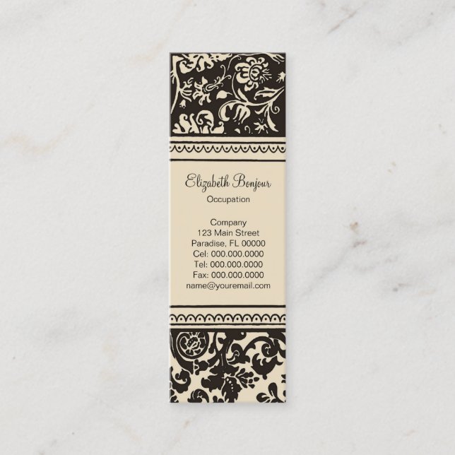 Carte de visite mince de ~ français de crème (Devant)