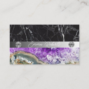 Carte De Visite Minéral Purple Améthyste Crystal Quartz Texture Bu