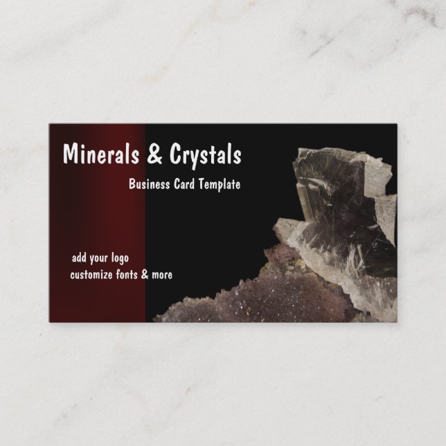 Carte De Visite Minéraux et cristaux de quartz (Devant)