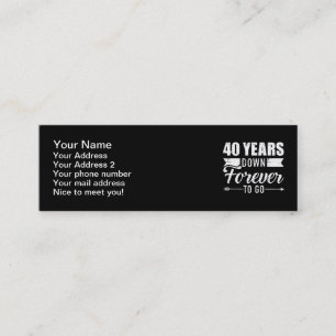 Carte De Visite Mini 40 ans en arrière pour toujours aller 40e anniver