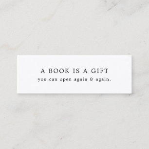 Carte De Visite Mini A Book it a Gift Modern Minimal Mini Signet Card