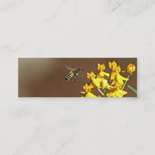 Carte De Visite Mini Abeille sur Signet à fleurs