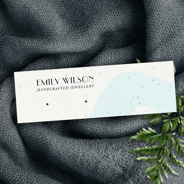 CARTE DE VISITE MINI ABSTRAIT CÉRAMIQUE AQUA BLEU STUD EARRING AFFICHAG (Créateur téléchargé)