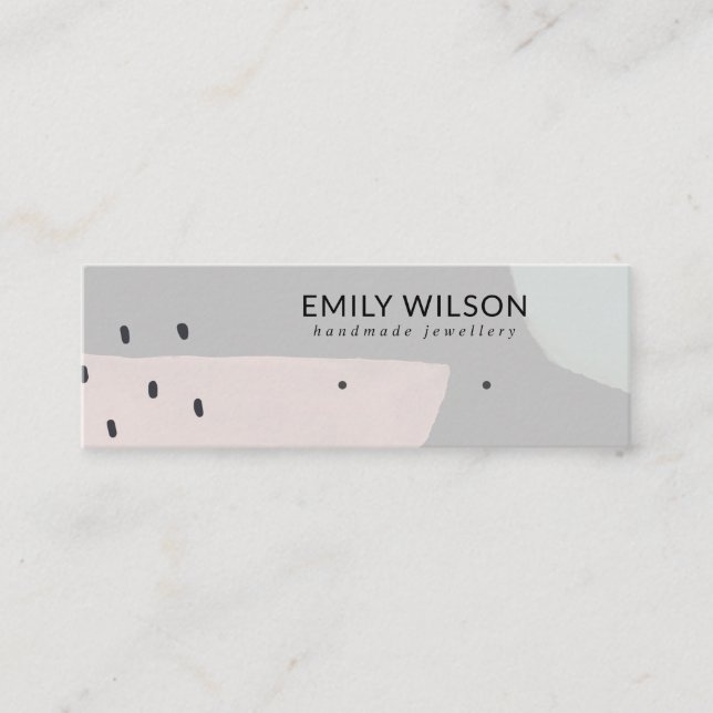 CARTE DE VISITE MINI ABSTRAIT GRIS PINK STUD EARRING AFFICHAGE MINI (Devant)