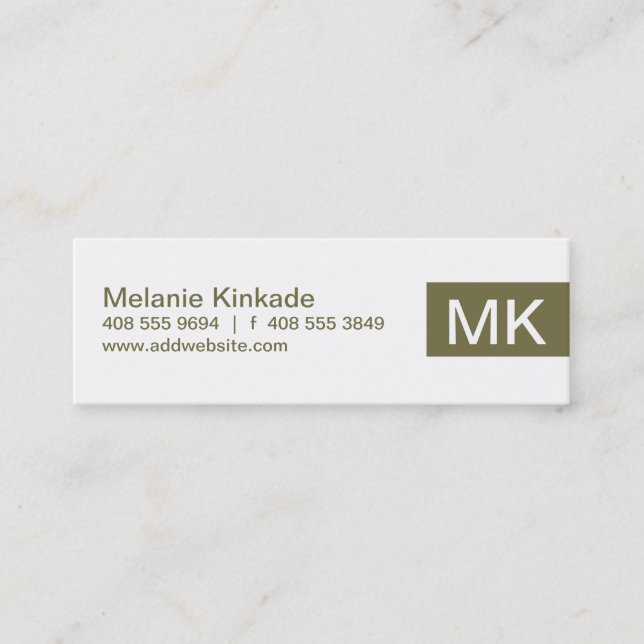Carte De Visite Mini Accent (huile d'olive) (Devant)