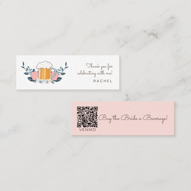 Carte De Visite Mini Acheter à la mariée une bière bachelorette (Devant / Derrière)