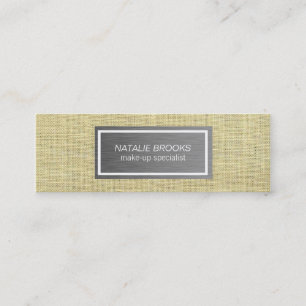 Carte De Visite Mini Acier brossé Métal et lin look pointu