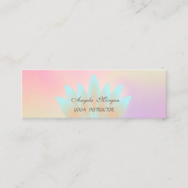 Carte De Visite Mini Adorable Élégant Chic Lotus Fleur Holographique (Devant)