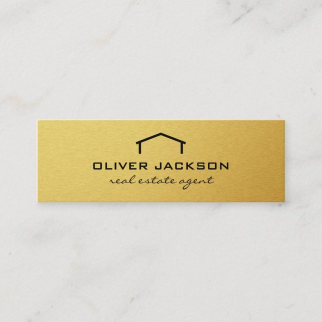 Carte De Visite Mini Agent immobilier Gold Elite (Devant)