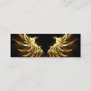 Carte De Visite Mini Ailes d'Ange d'or sur arrière - plan noir