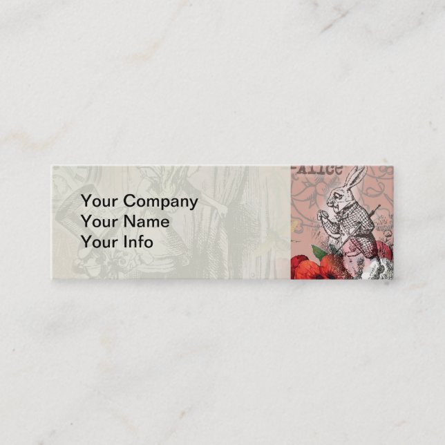 Carte De Visite Mini Alice rideau absurde merveilleuse (Devant)