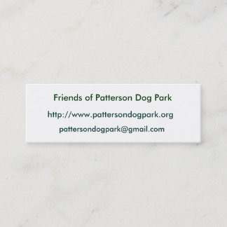 Carte De Visite Mini Amis de parc de chien de Patterson
