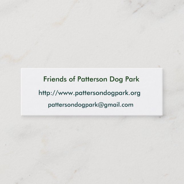 Carte De Visite Mini Amis de parc de chien de Patterson (Devant)