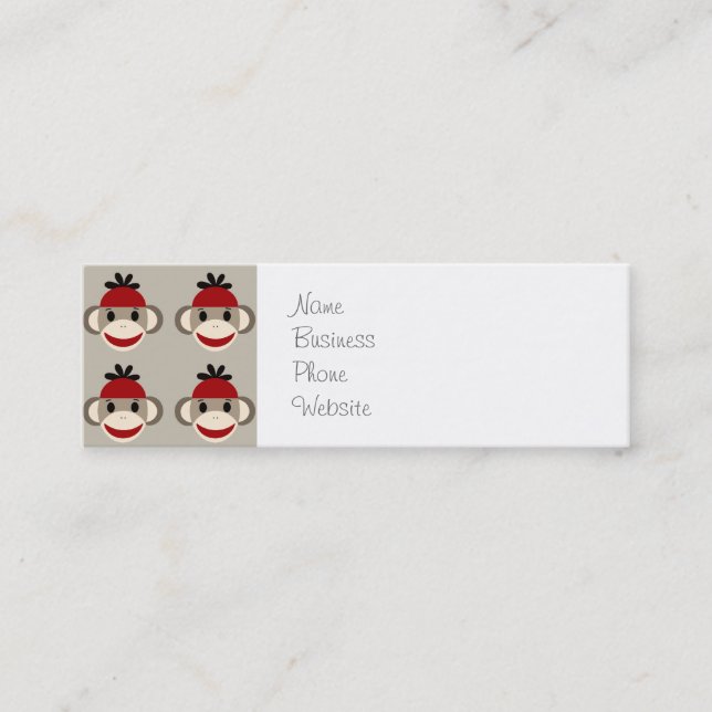 Carte De Visite Mini Amusant sourire rouge singe sot heureux Motifs (Devant)