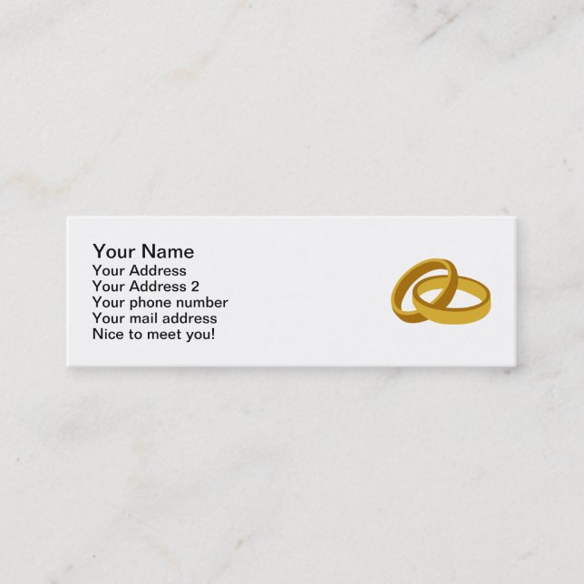 Carte De Visite Mini Anneaux de mariage d'or (Devant)