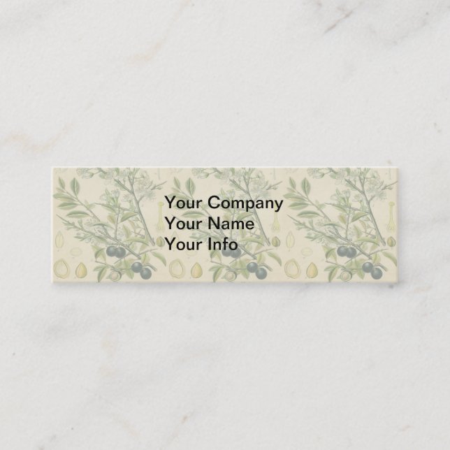 Carte De Visite Mini Antique Blackthorn Botanique Imprimé Fleur Berry (Devant)