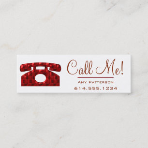 Carte De Visite Mini Appelez-moi ! Le profil rouge de datation de