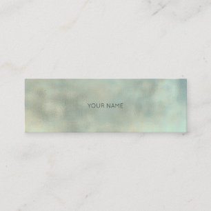 Carte De Visite Mini Aqua Tiffany Gris Linen Or Texture minimale Urbain