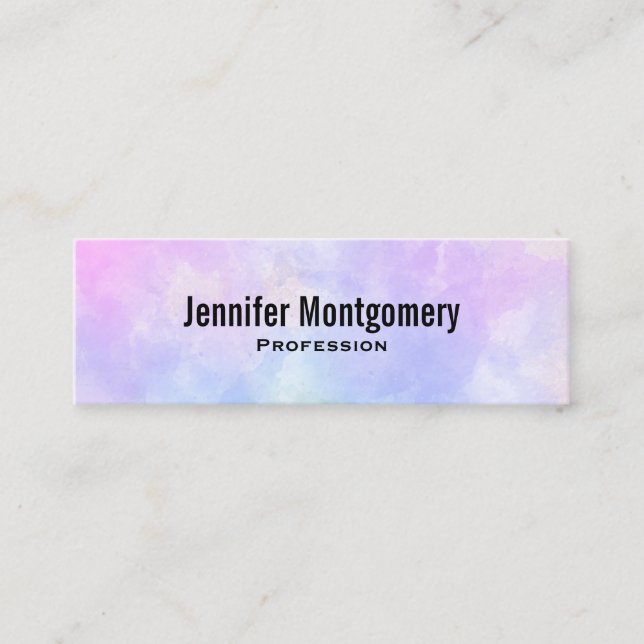 Carte De Visite Mini Aquarelle Abstraite bleu violet élégant (Devant)