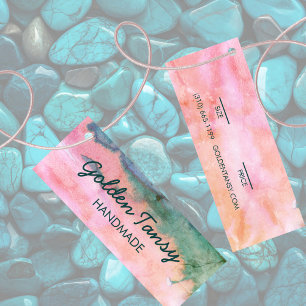 Carte De Visite Mini Aquarelle Bijoux Prix Taille Hang Tag