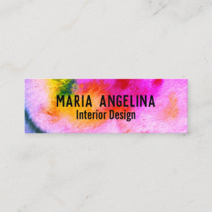 Carte De Visite Mini Aquarelle colorée tourbillons abstraits multicolor
