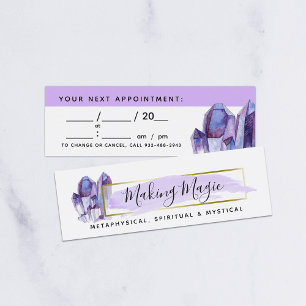 Carte De Visite Mini Aquarelle Crystals & Gold Minimalist