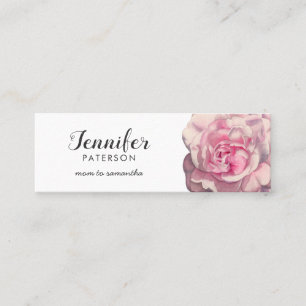 Carte De Visite Mini Aquarelle de fleur de rose de rose de télécarte 