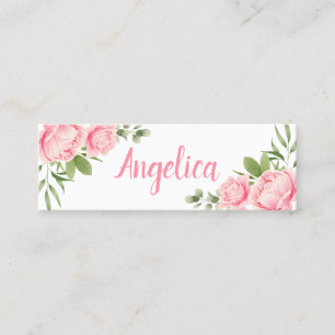 Carte De Visite Mini Aquarelle florale fleurs de rose tendance