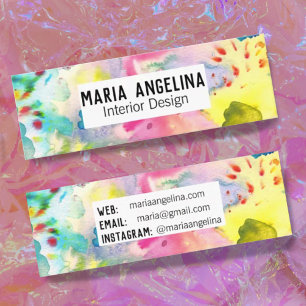 Carte De Visite Mini Aquarelle moderne Abstraite COLORÉE