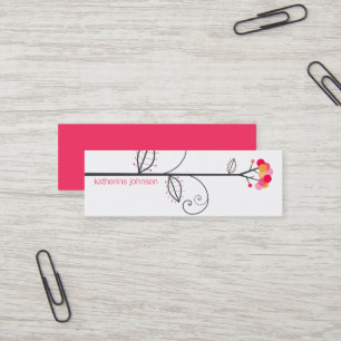 Carte De Visite Mini Arbre à fleurs lunaires Fuchsia Points roses color