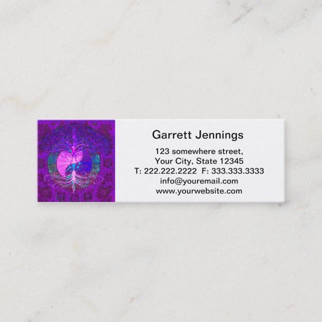 Carte De Visite Mini Arbre de coeur de la vie (Devant)