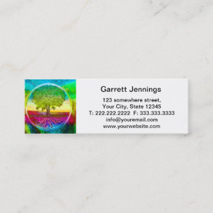 Carte De Visite Mini Arbre de la vie coloré par arc-en-ciel